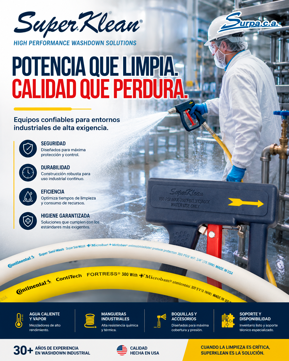 Equipos y válvulas de lavado industrial SuperKlean